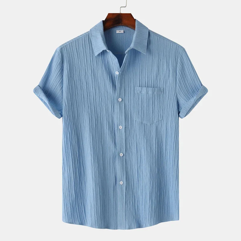 Breathable lightweight linen casual shirt for men | Coastal -11