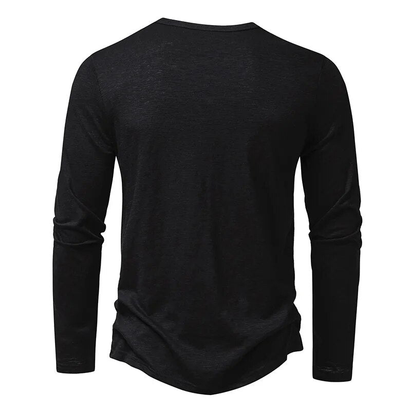Slim soft cotton classic henley top for men | Dixon -17