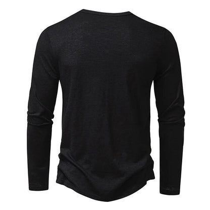 Slim soft cotton classic henley top for men | Dixon -17