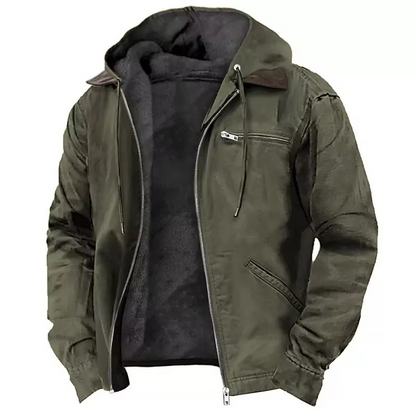 Heavyweight hooded workwear jacket with relaxed fit for men | Grayson