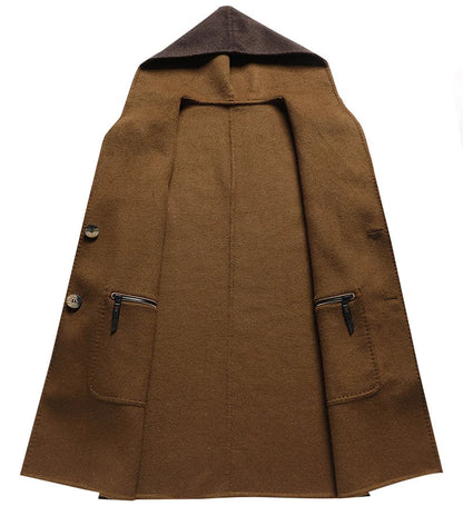 Classic Hooded Mid Length Overcoat for men | Arden