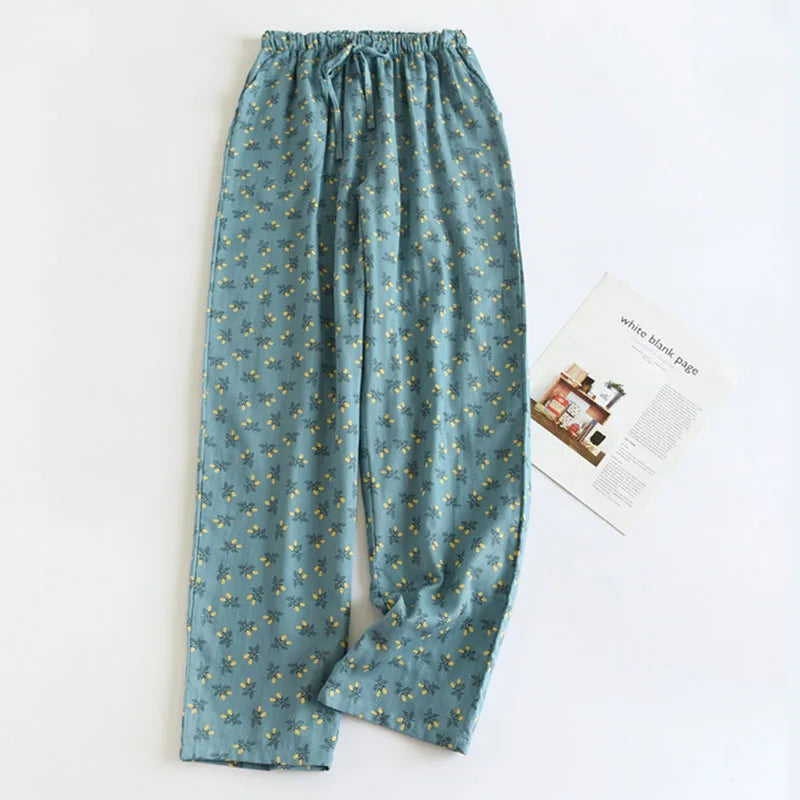 Relaxed floral print lounge pants with elastic drawstring waist for women | Solara