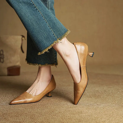 Pointed Toe Kitten Heel Pumps for women | Vivienne