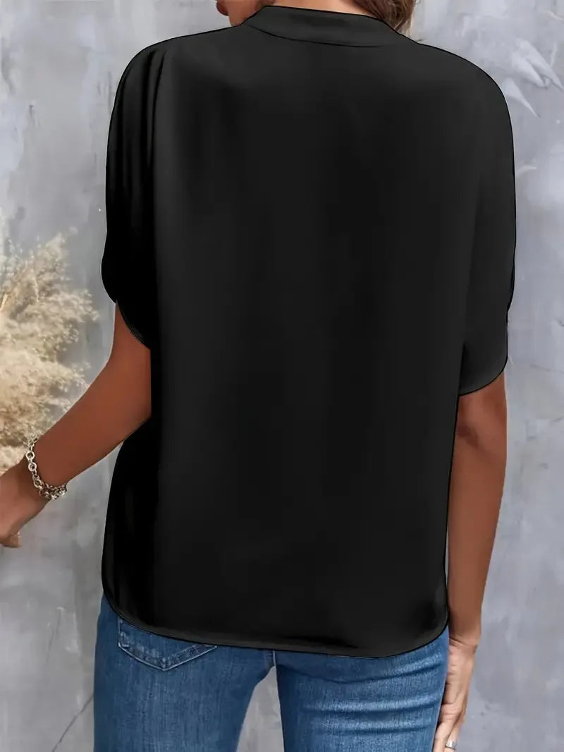 Draped flutter sleeve blouse for women | Giselle Élan