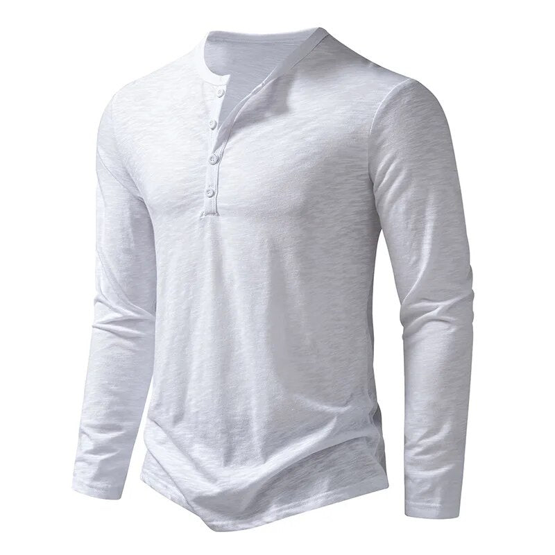 Slim soft cotton classic henley top for men | Dixon -10