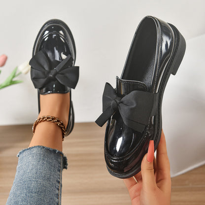 Classic Bow Detail Platform Loafers for women | Mirel