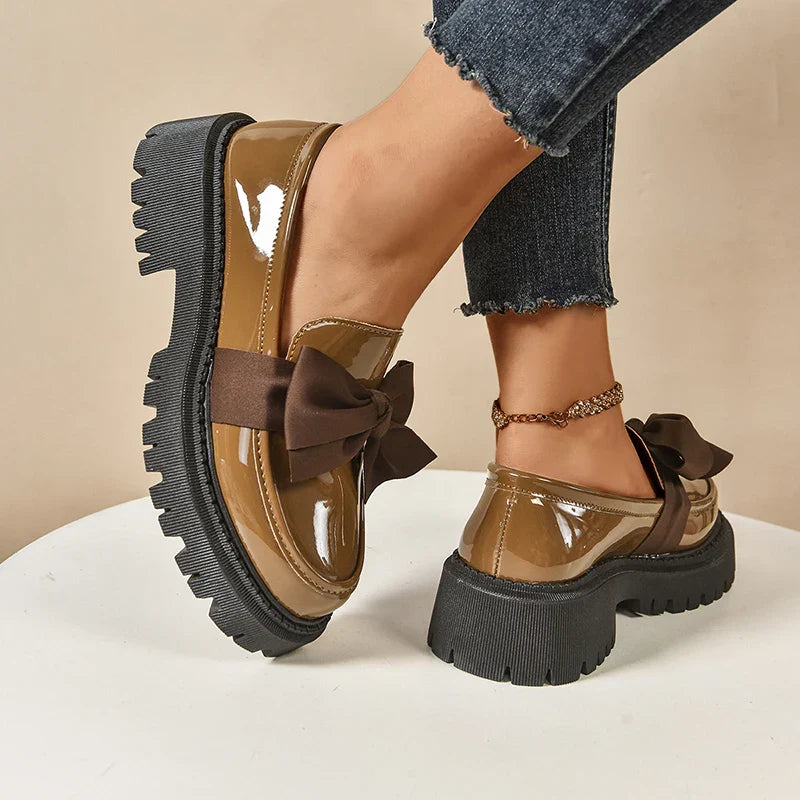 Platform Bow Accent Statement Shoes for women | Mirelina