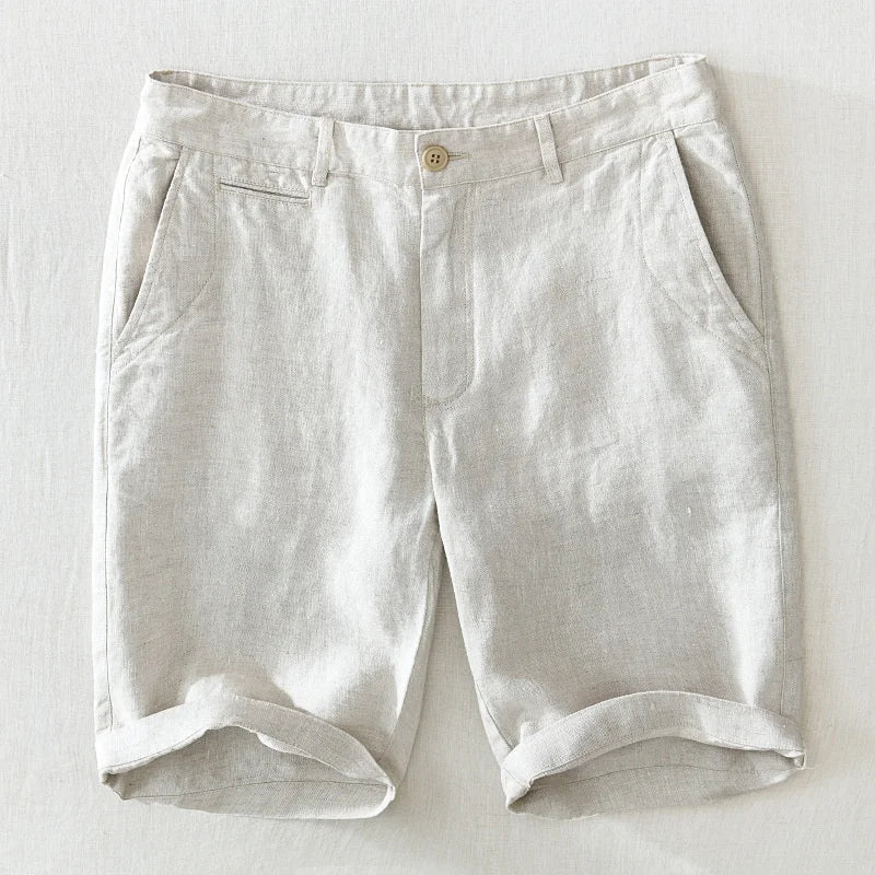 Lightweight relaxed fit summer shorts with rolled hem for men | Maro