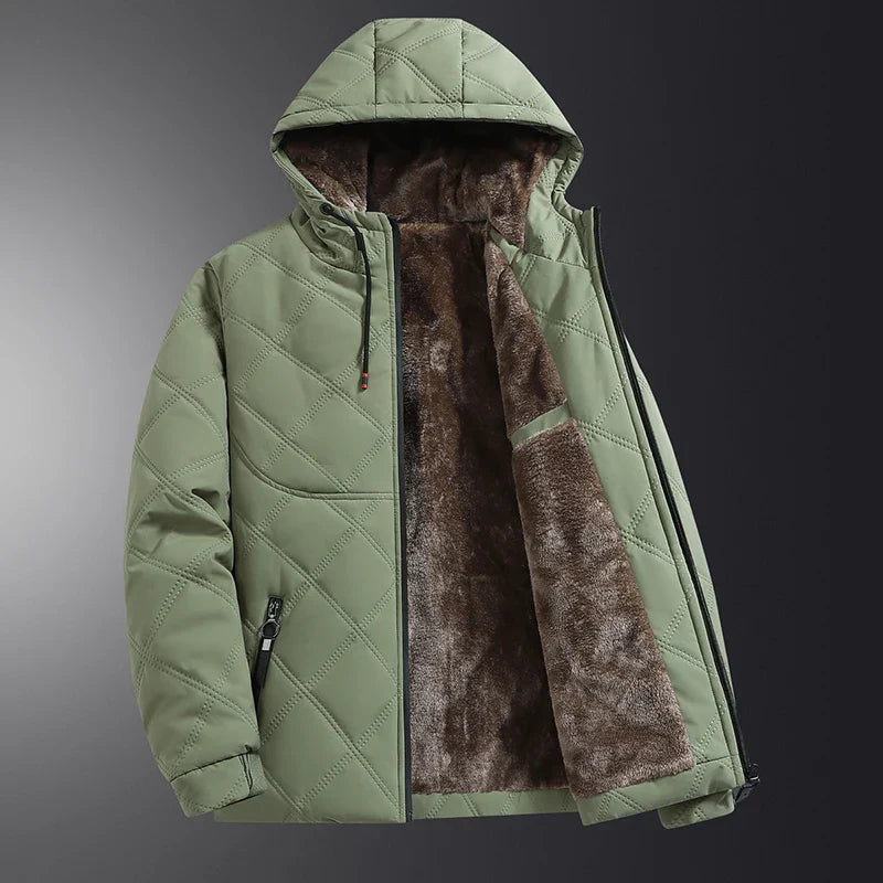 Warm hooded quilted jacket for men | Highland -2
