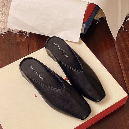 Lightweight flattering vegan leather slip-on flats for women | Vale -4