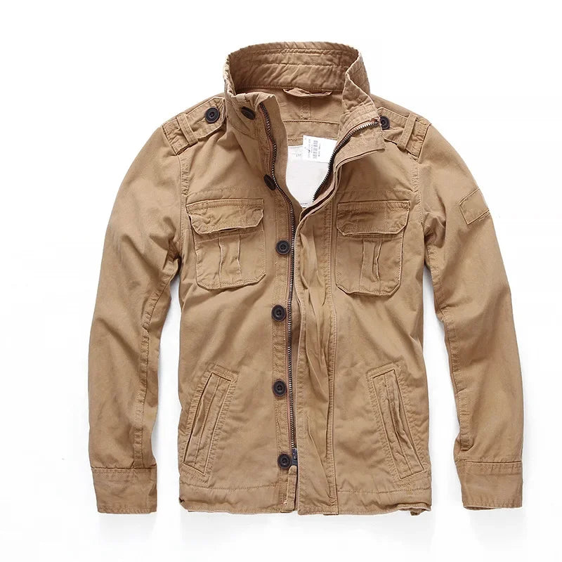 Cargo style utility jacket with adjustable fit for men | Keston Field