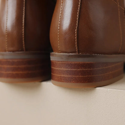 Classic genuine leather ankle boots for women | Adeline -14