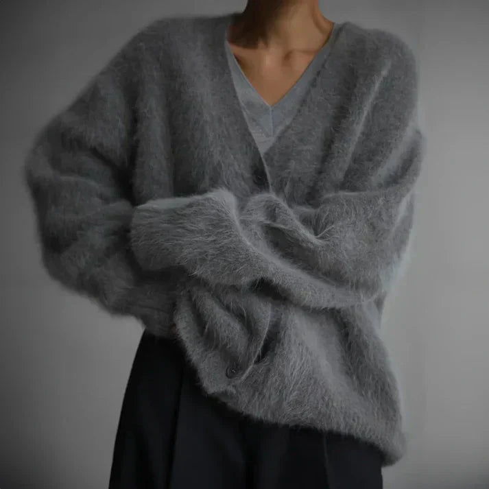 Elegant relaxed cashmere cardigan for women | Ella -6