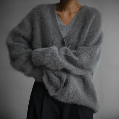 Elegant relaxed cashmere cardigan for women | Ella -6