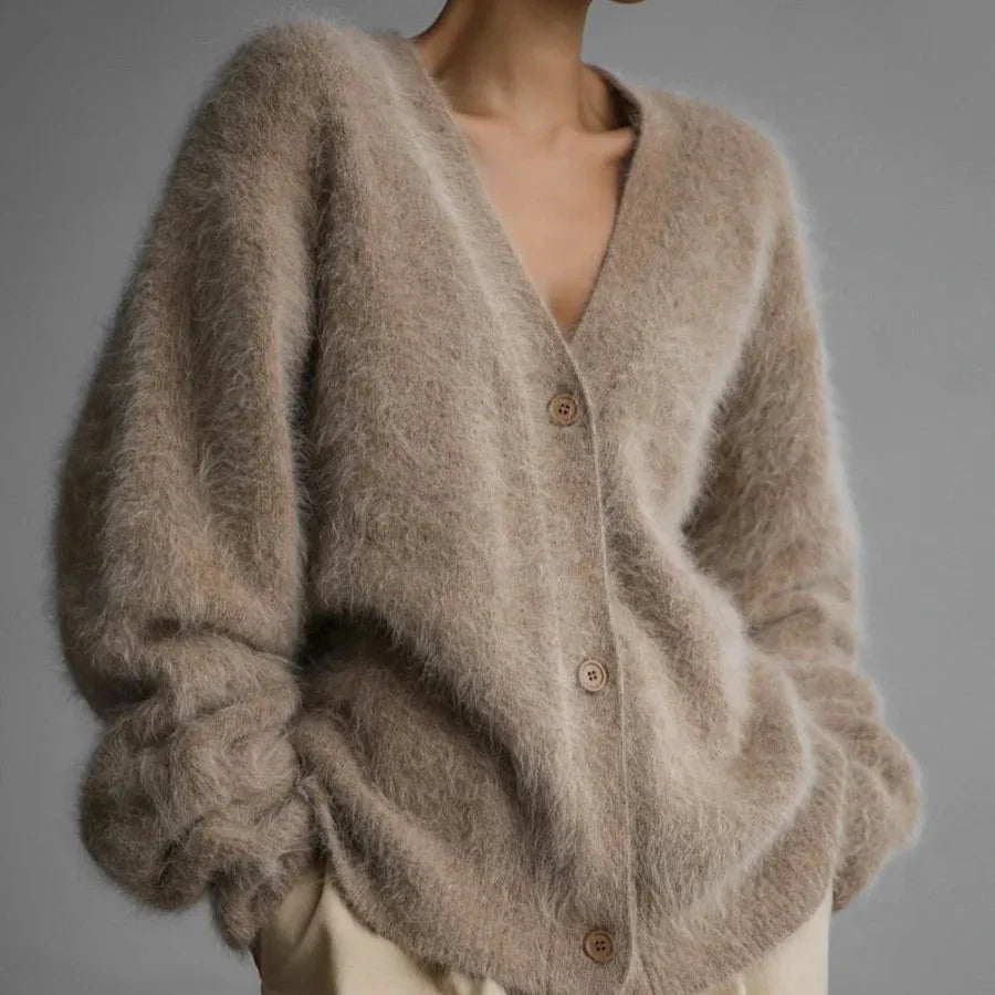 Single-breasted soft knit cardigan for women | Helena Prestige