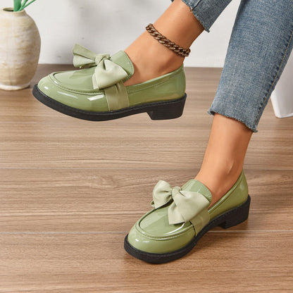Classic Bow Detail Platform Loafers for women | Mirel
