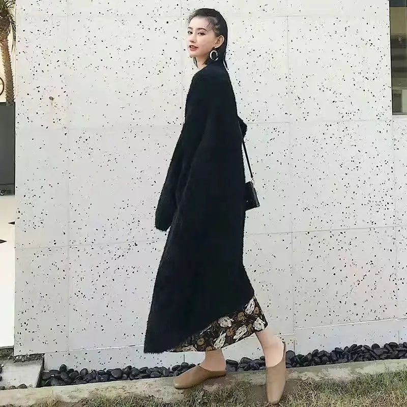 Longline tailored knit coat for women | Meridian Époque