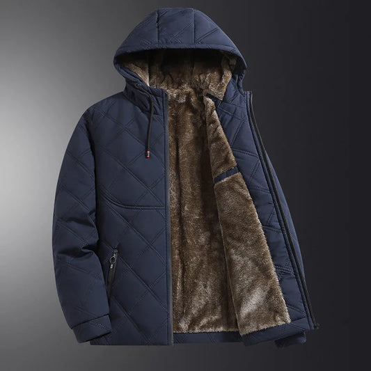 Warm hooded quilted jacket for men | Highland -1