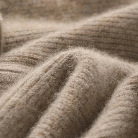 Soft knit zip-up sweater with high neckline for women | Catherine Vale
