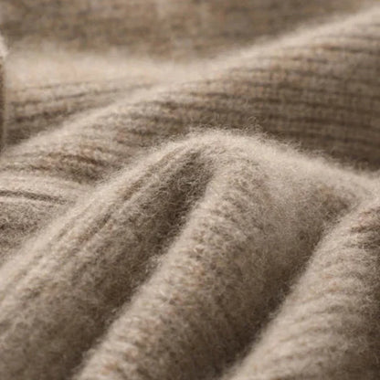 Soft knit zip-up sweater with high neckline for women | Catherine Vale