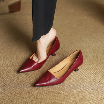 Pointed Toe Kitten Heel Pumps for women | Vivienne