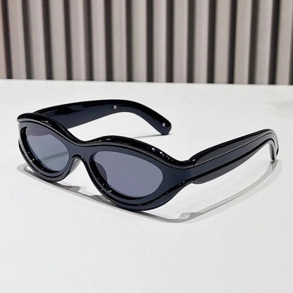 Bold sculpted oval frame UV protection sunglasses for women | Zephira