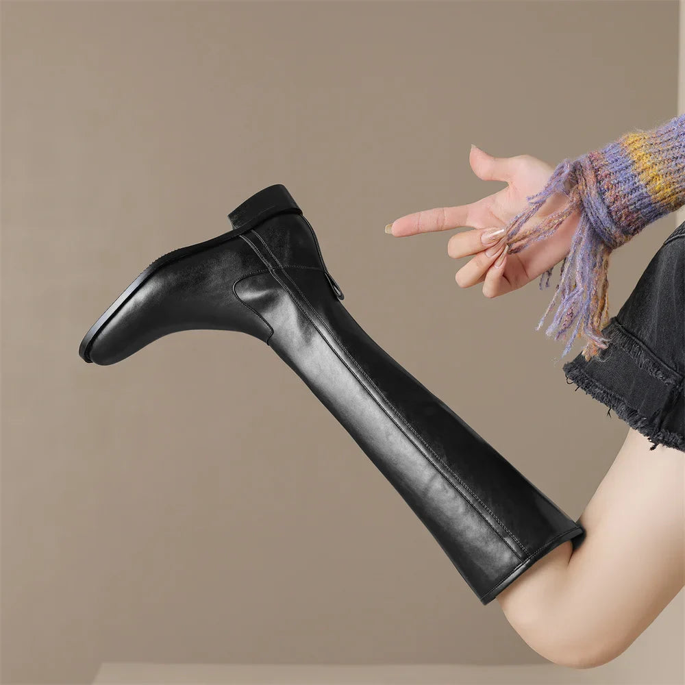 Classic genuine leather ankle boots for women | Adeline -10