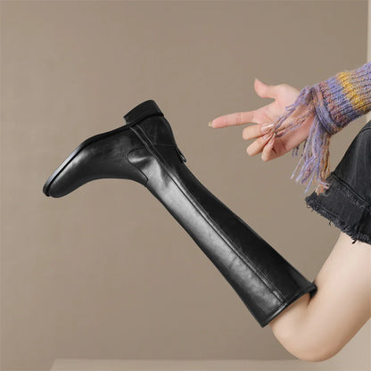 Classic genuine leather ankle boots for women | Adeline -10