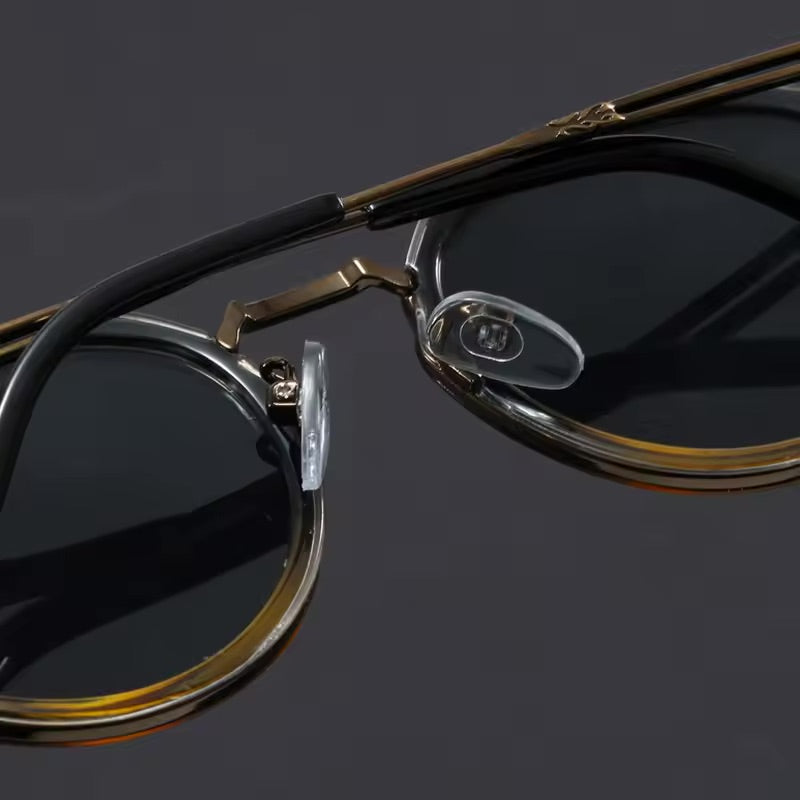 Sleek lightweight anti-glare metal sunglasses for men | Brunelo -3
