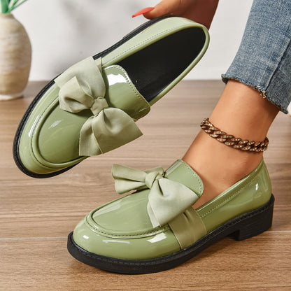 Classic Bow Detail Platform Loafers for women | Mirel