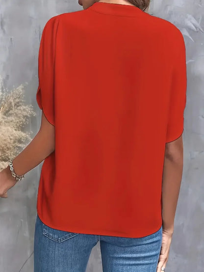 Draped flutter sleeve blouse for women | Giselle Élan