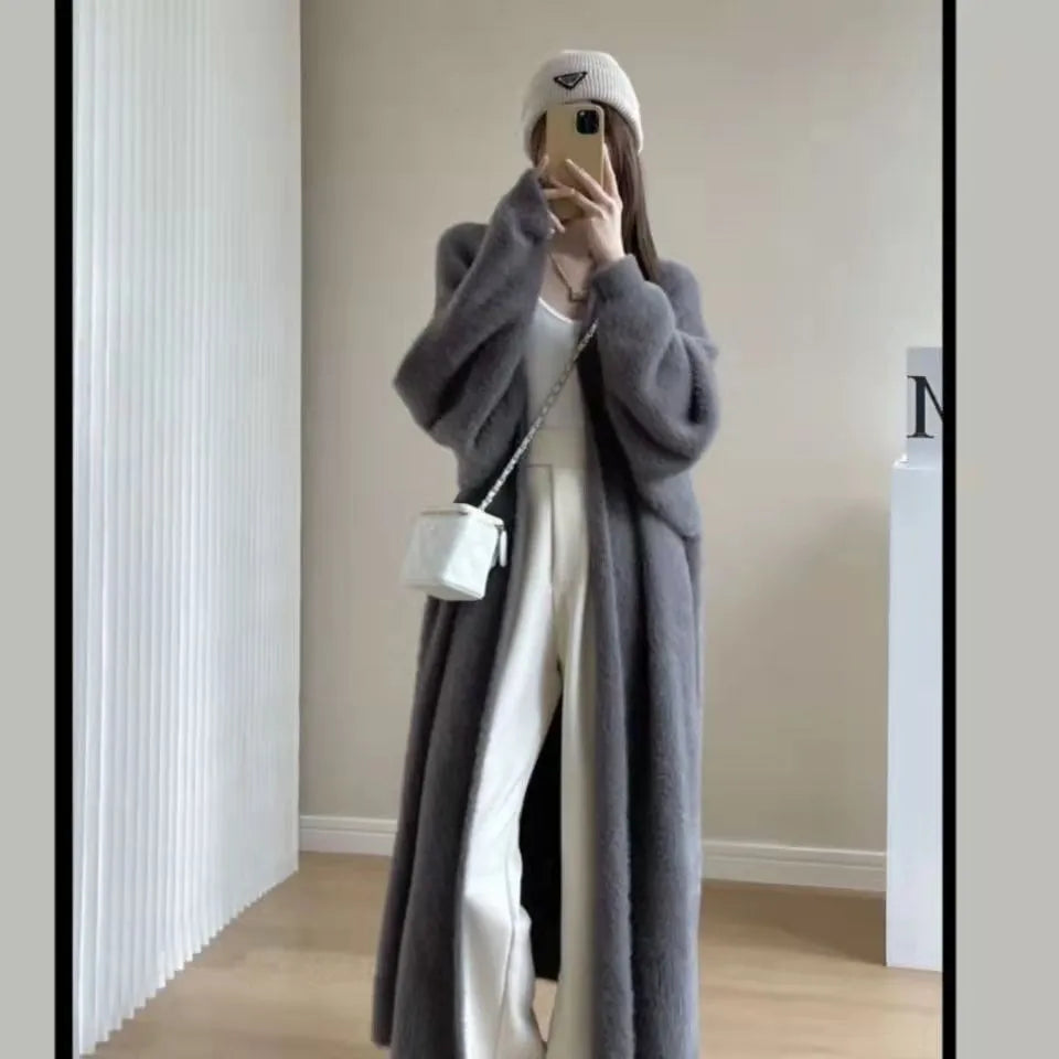 Longline tailored knit coat for women | Meridian Époque