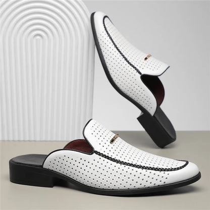 Classic genuine leather slip-on slides for men | Capri -8