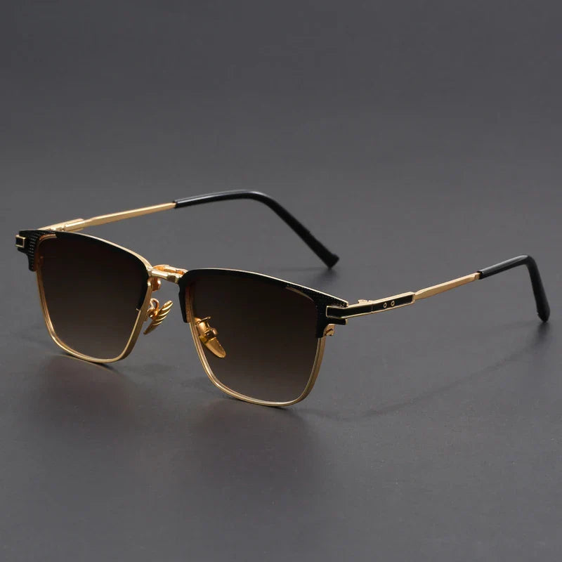 Polarized half-frame sunglasses with ergonomic fit for men | Voltage Retros