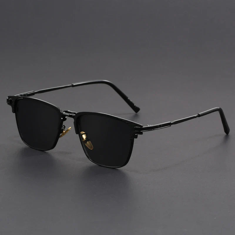 Polarized half-frame sunglasses with ergonomic fit for men | Voltage Retros
