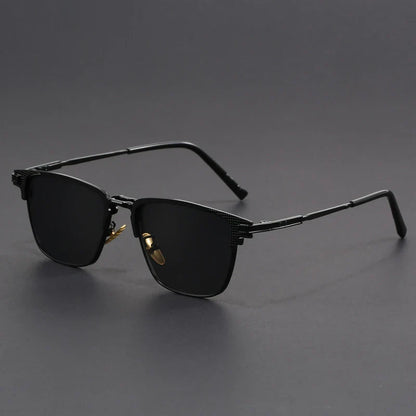 Polarized half-frame sunglasses with ergonomic fit for men | Voltage Retros
