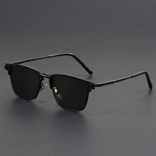 Polarized half-frame sunglasses with ergonomic fit for men | Voltage Retros