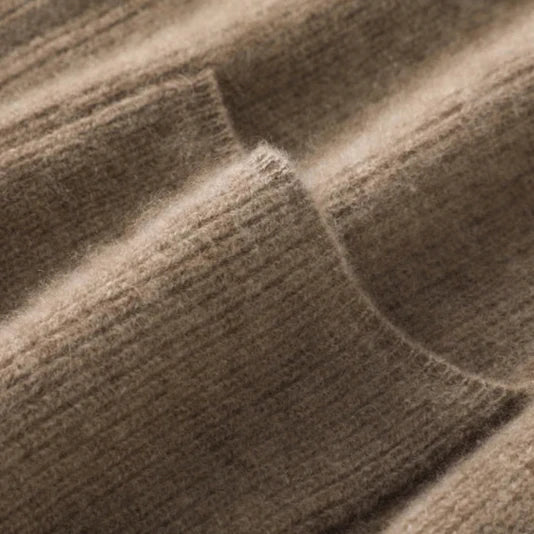 Soft knit zip-up sweater with high neckline for women | Catherine Vale