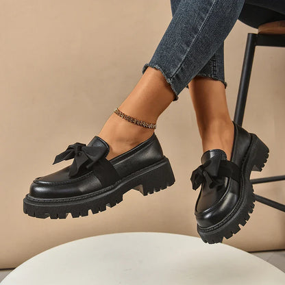 Platform Bow Accent Statement Shoes for women | Mirelina