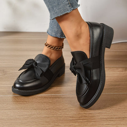 Classic Bow Detail Platform Loafers for women | Mirel
