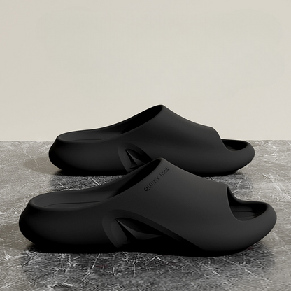 Lightweight cushioned foam slides with sculpted cutouts for men | Kaelo