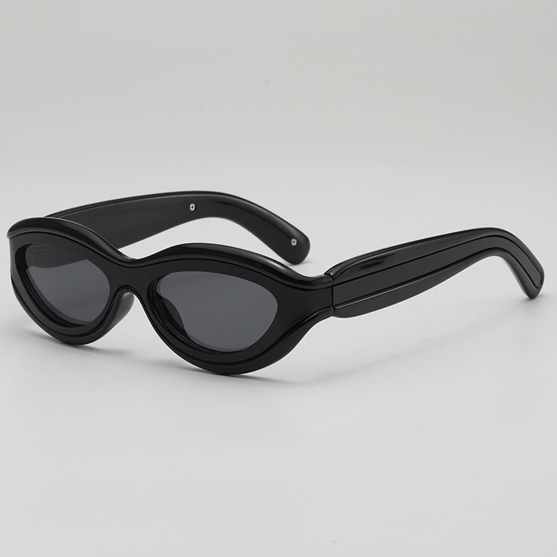 Bold sculpted oval frame UV protection sunglasses for women | Zephira