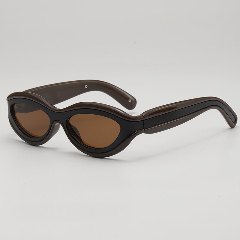 Bold sculpted oval frame UV protection sunglasses for women | Zephira