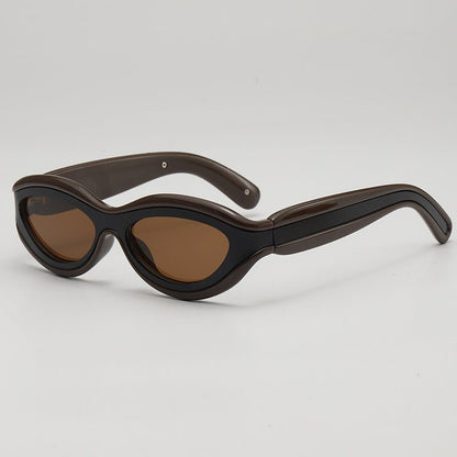 Bold sculpted oval frame UV protection sunglasses for women | Zephira