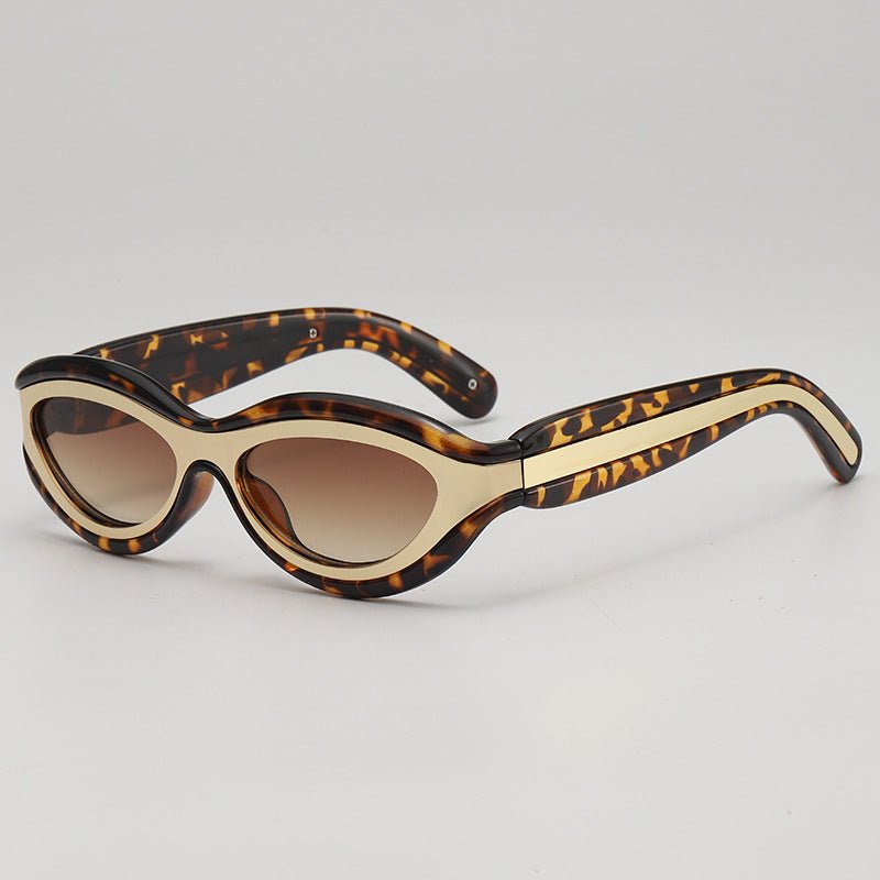 Bold sculpted oval frame UV protection sunglasses for women | Zephira