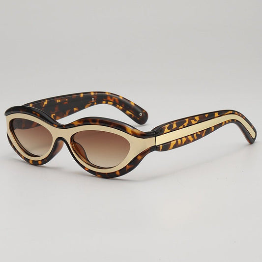Bold sculpted oval frame UV protection sunglasses for women | Zephira