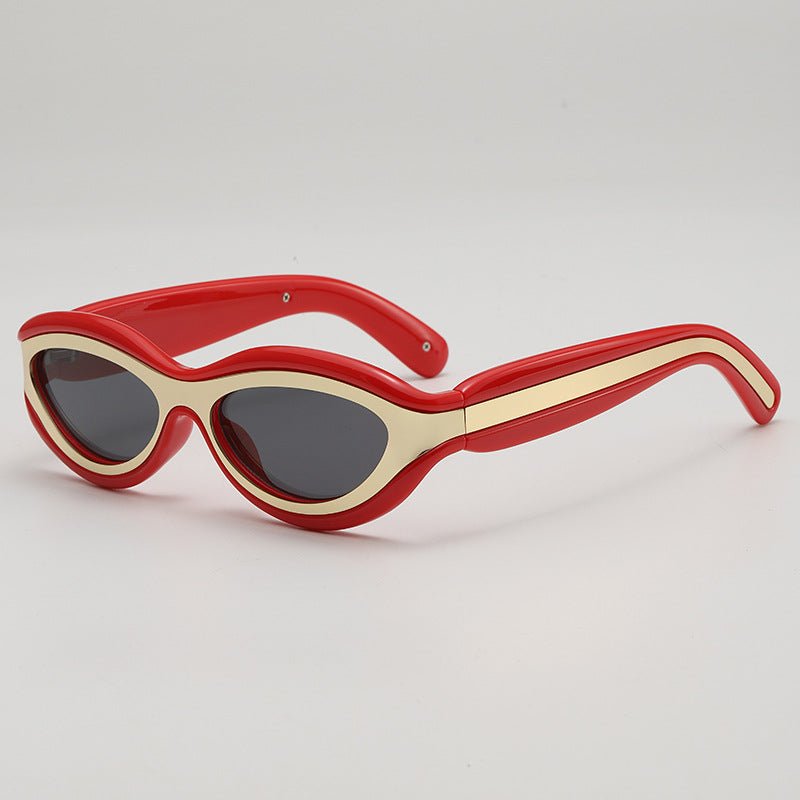Bold sculpted oval frame UV protection sunglasses for women | Zephira