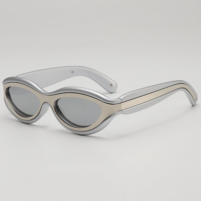 Bold sculpted oval frame UV protection sunglasses for women | Zephira