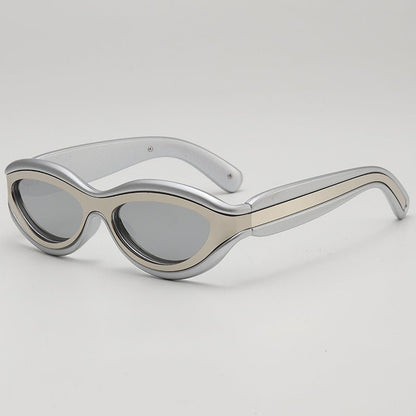 Bold sculpted oval frame UV protection sunglasses for women | Zephira