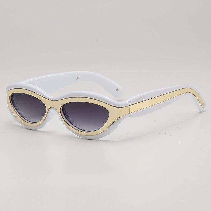 Bold sculpted oval frame UV protection sunglasses for women | Zephira